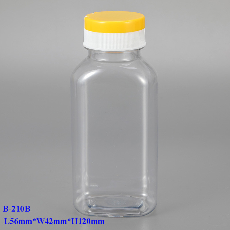 210cc Transparent Plastic PET medical pill bottle with CRC cap