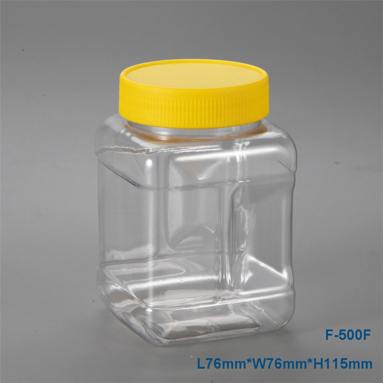500ml plastic bottle transparent square bottle for packaging
