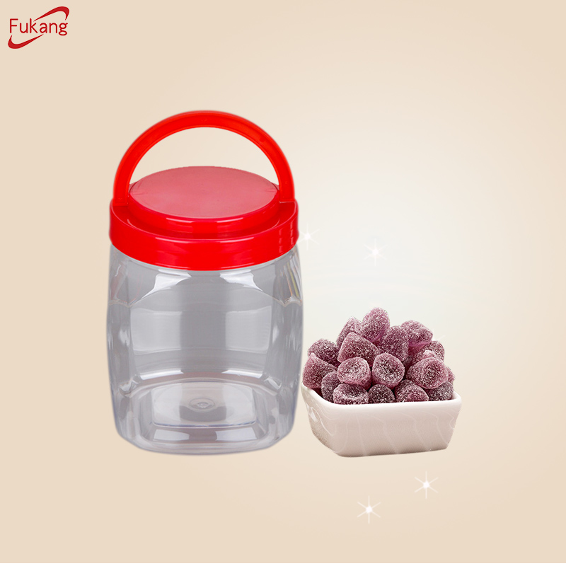 1300ml large capacity plastic cookies container PET Candy jars