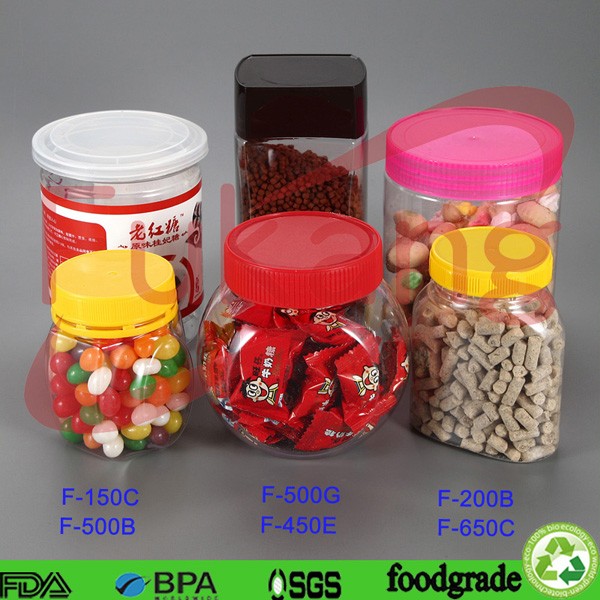 PET plastic can with aluminium easy open lid for packing tea 500ml