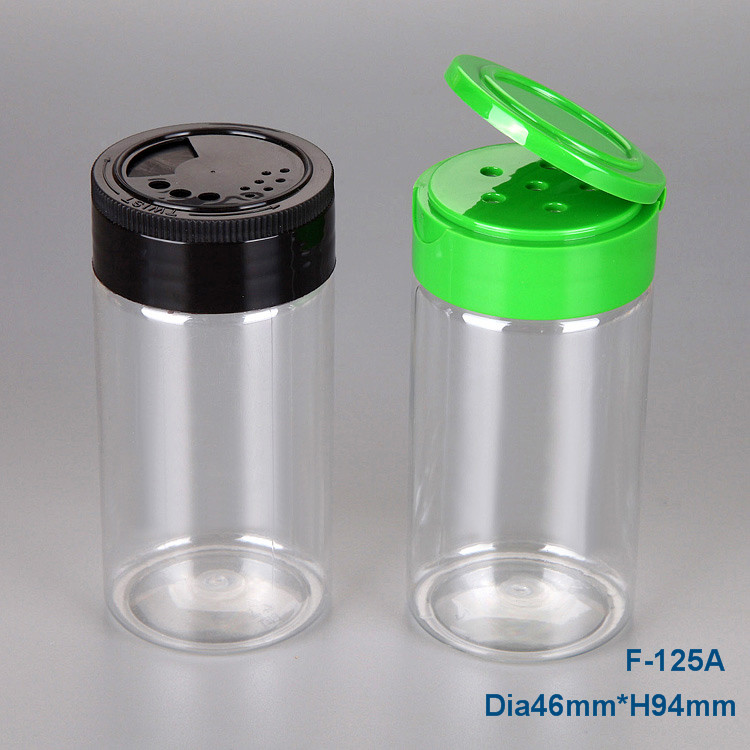Free sample clear empty salt packaging bottle plastic seal spice jar