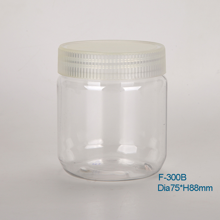 300ml Food Grade PET Plastic Food Bottle Plastic Jars For Candy or Salads