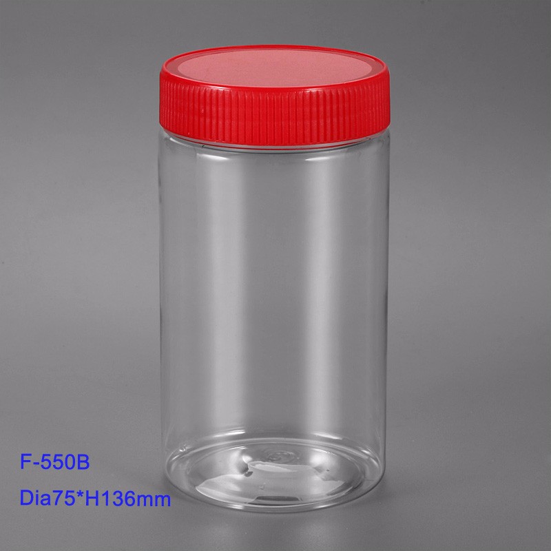 Custom Plastic Screw Cap Round Storage Jar,550 Ml Jar of Jam