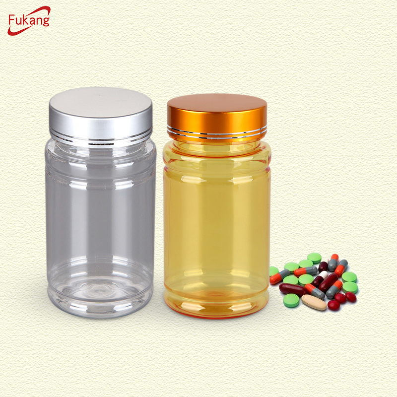 100cc amber plastic pills bottle with black childproof cap