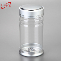 200ml boston round Aluminum Lid Clear PET Plastic pill Jar Wholesale
