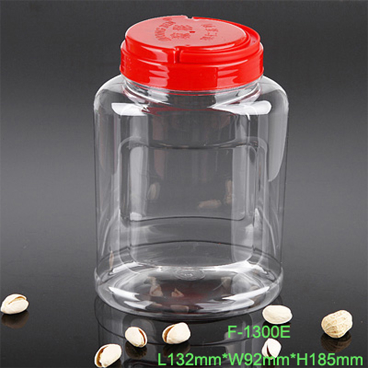 1300ml clear airtight plastic jars, empty flour powder storage containers, food storage container screw lid wholesale