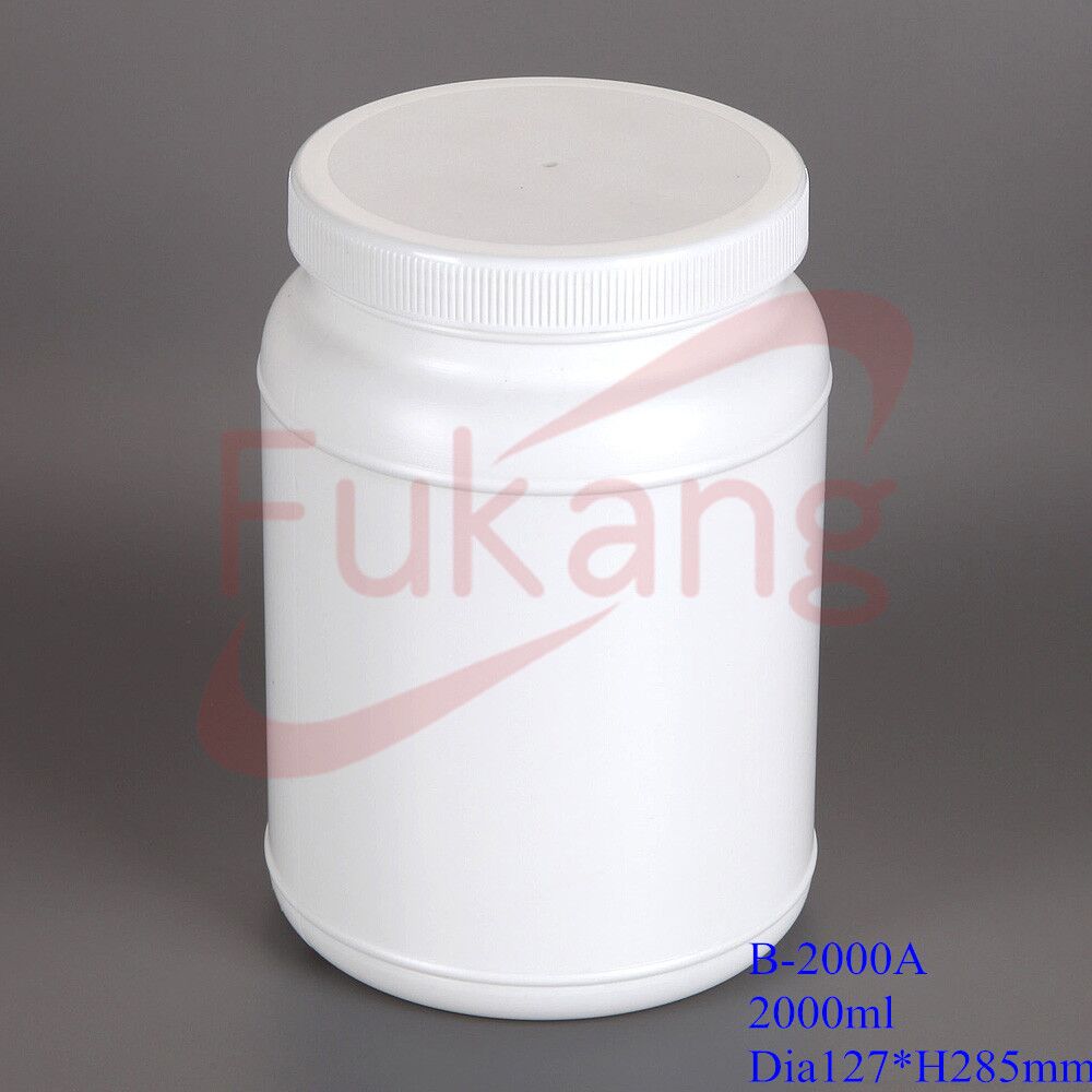 Safety HDPE Health Food Container,Dietary Supplement 3 Liter Plastic Bottle,White Round PE Nutritional Food Bottle