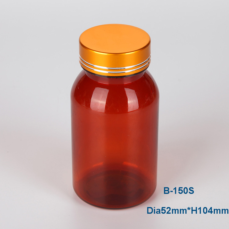 150ml series Hot sale pharmaceutical PET medicine healthy capsule pill bottle empty protein powder bottle with flip top cap lid