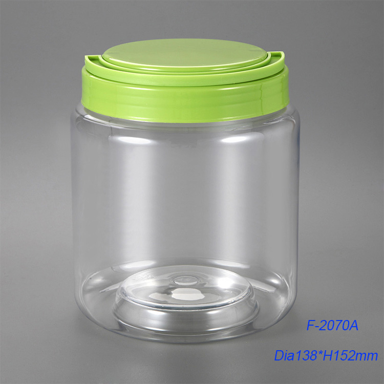 PET straight round bottle big plastic food storage container jar