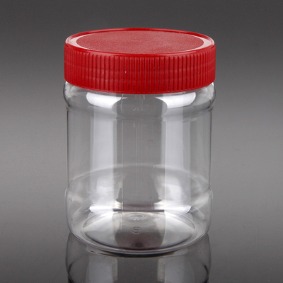 Empty BPA free PET 320ml clear plastic food supplement jars