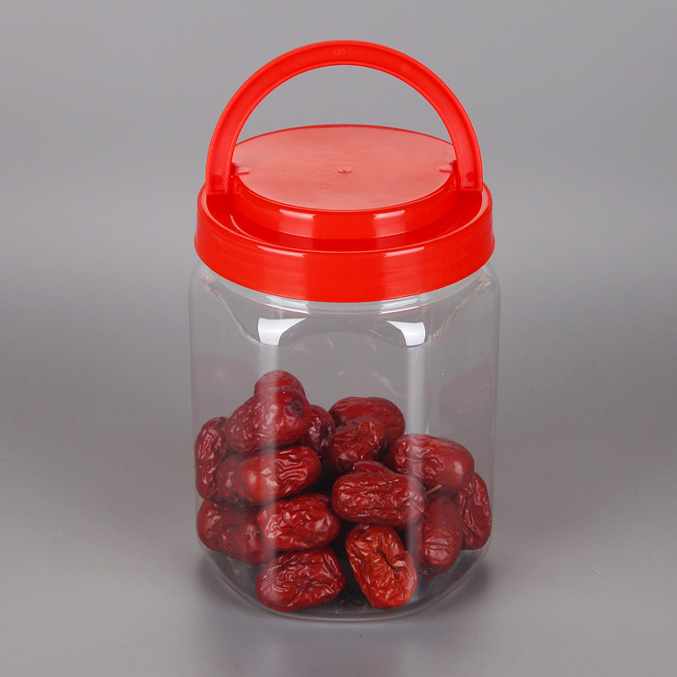 Screw Cap Custom Color Round 850ml Plastic Cookie Jar PET