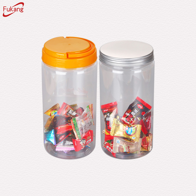 1300ml Clear Plastic Cylinder Container with Handle Lid, PET Food Bottle Dongguan Manufacturer