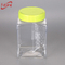 680ml grasping square shaped plastic food grade jar packaging cookies,wholesale 680g plastic clear honey bottle