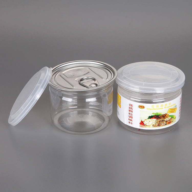 FDA certification 300ml 400ml 500ml plastic easy open packaging home sugar cereal cornmeal jar sealed empty can set