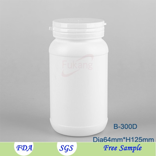 Pull-Ring Cap 300cc Plastics Bottles for 120 Capsules Dietary Supplement