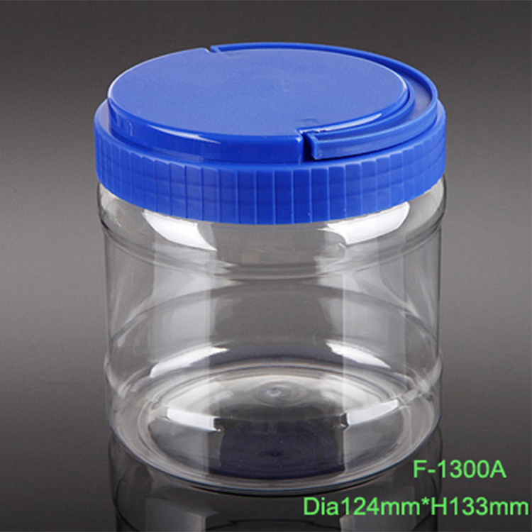 1 liter food grade round PET plastic peanut butter jar wide-mouth plastic peanut butter container