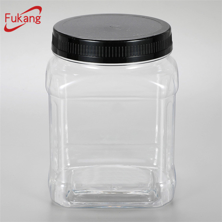 China Supplier Food Grade 1kg Pet plastic jar,Square Pet Jar 1000ml