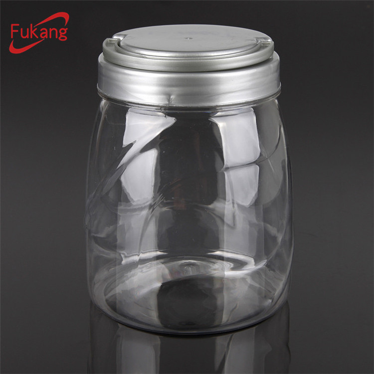 Big size plastic cosmetic packaging 1000ml PET cream jar cosmetic container jar